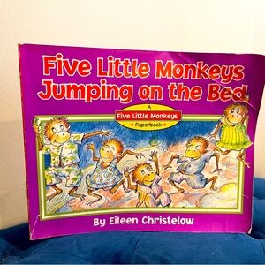 Vintage 1989 Five Little Monkeys Jumping On The Bed Book